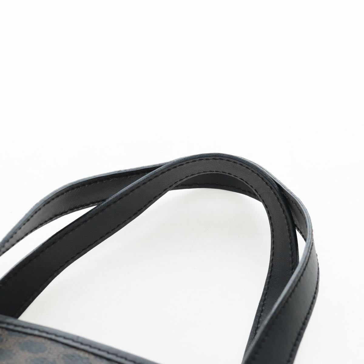 CELINE Macadam Canvas Hand Bag PVC Leather Black Gold Auth 191816V