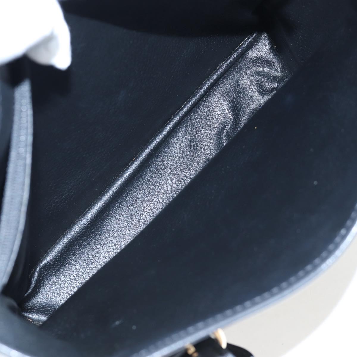 CELINE Macadam Canvas Hand Bag PVC Leather Black Gold Auth 191816V