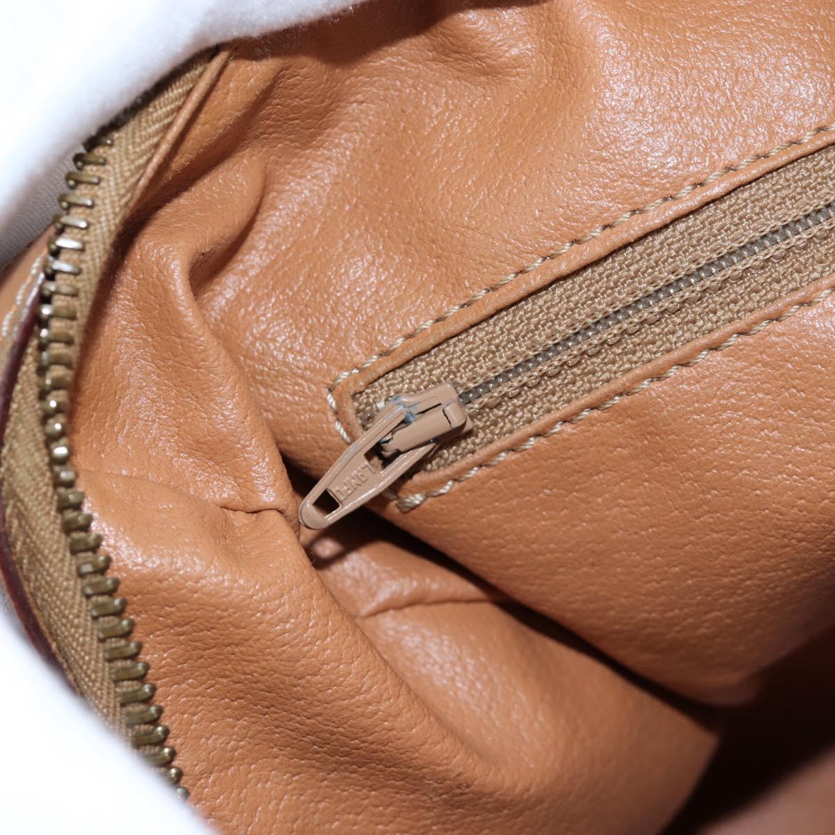 CELINE Macadam Canvas Boston Bag PVC Leather Brown Gold Auth 191818V