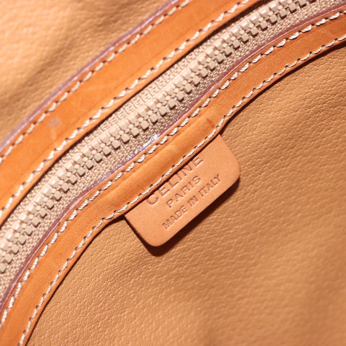 CELINE Macadam Canvas Hand Bag PVC Leather Brown Gold Auth 191819A