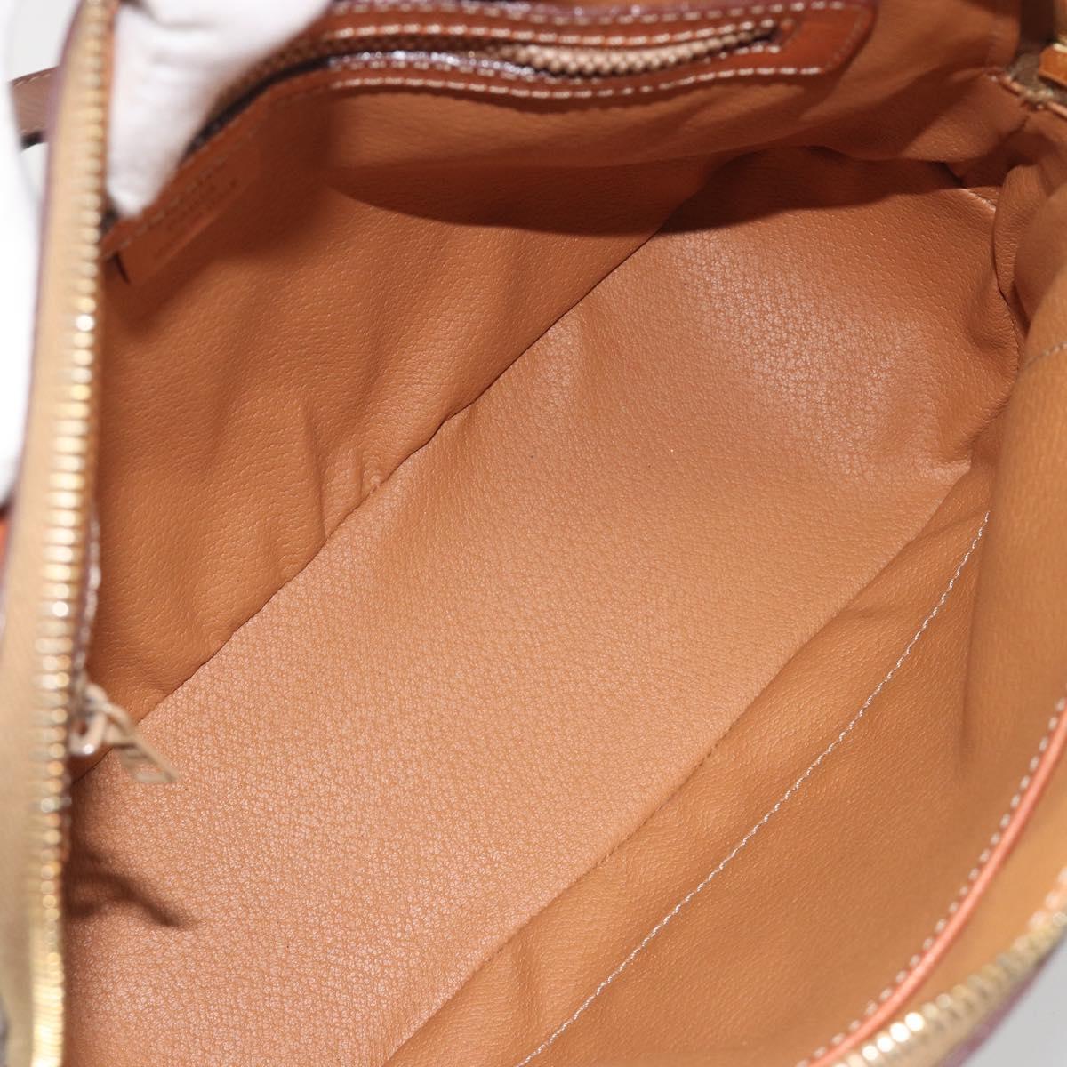 CELINE Macadam Canvas Hand Bag PVC Leather Brown Gold Auth 191819A
