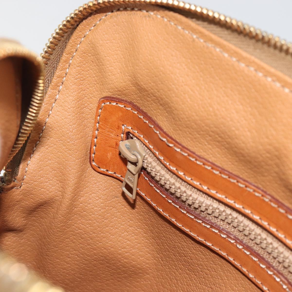 CELINE Macadam Canvas Hand Bag PVC Leather Brown Gold Auth 191819A