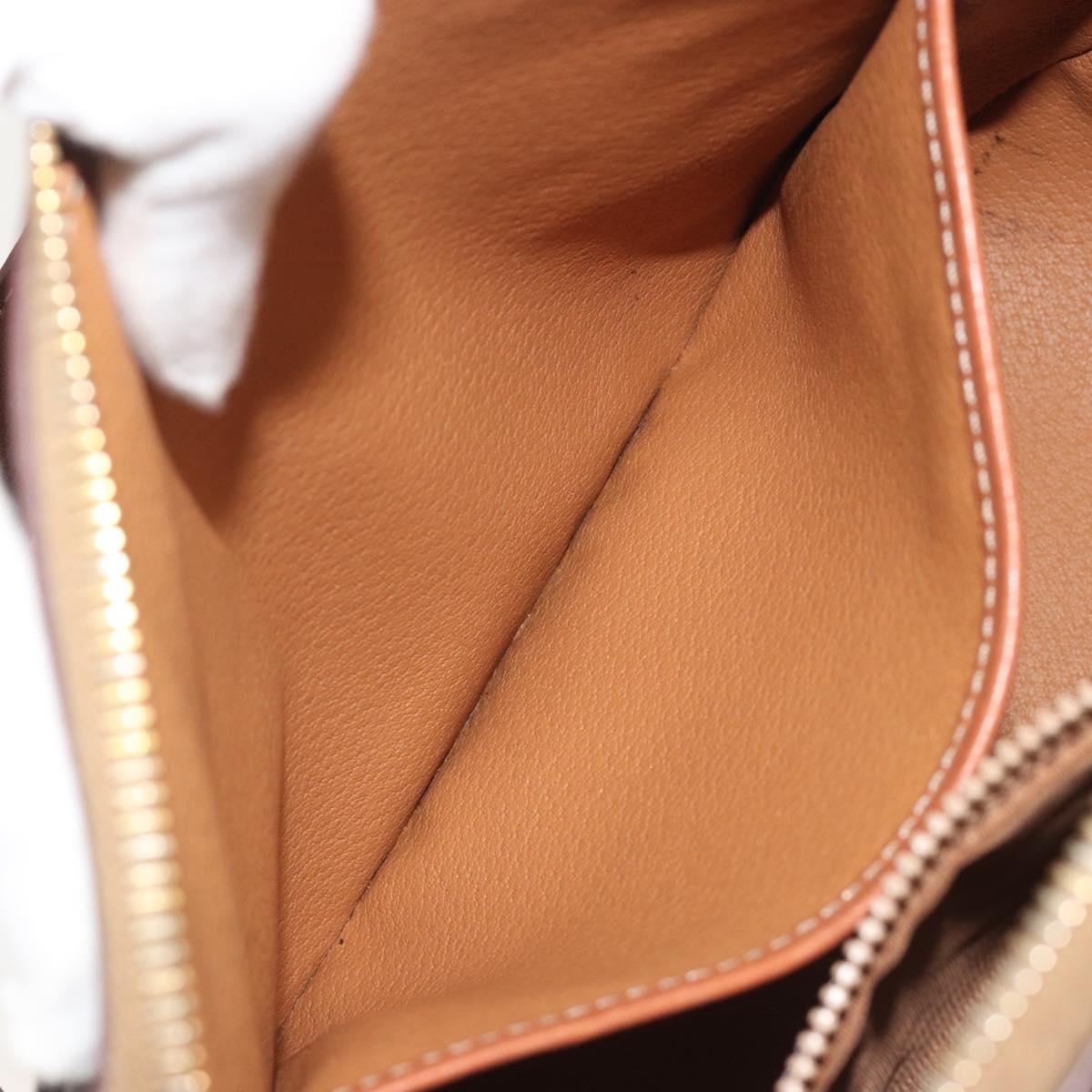 CELINE Macadam Canvas Hand Bag PVC Leather Brown Gold Auth 191819A