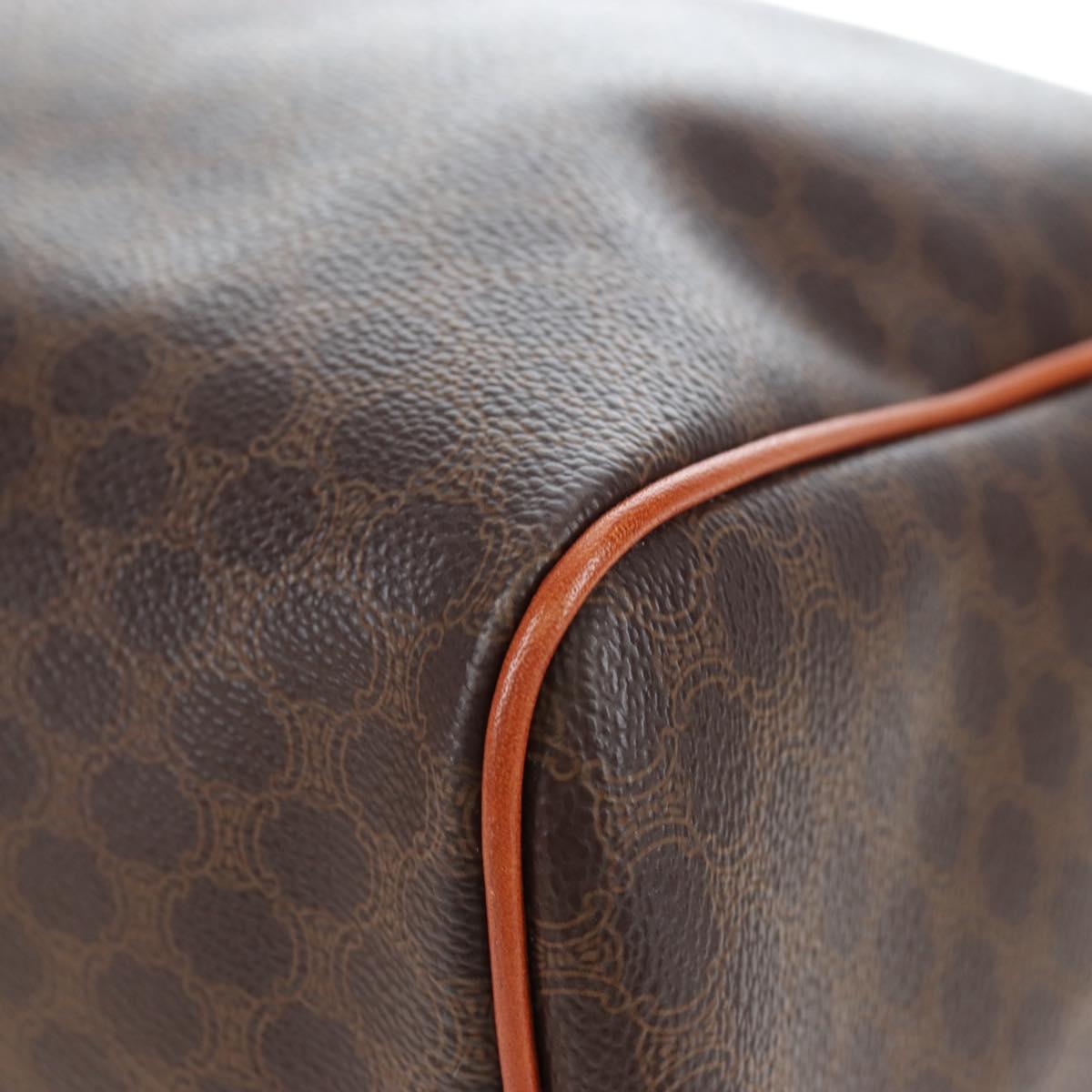 CELINE Macadam Canvas Hand Bag PVC Leather Brown Gold Auth 191820V