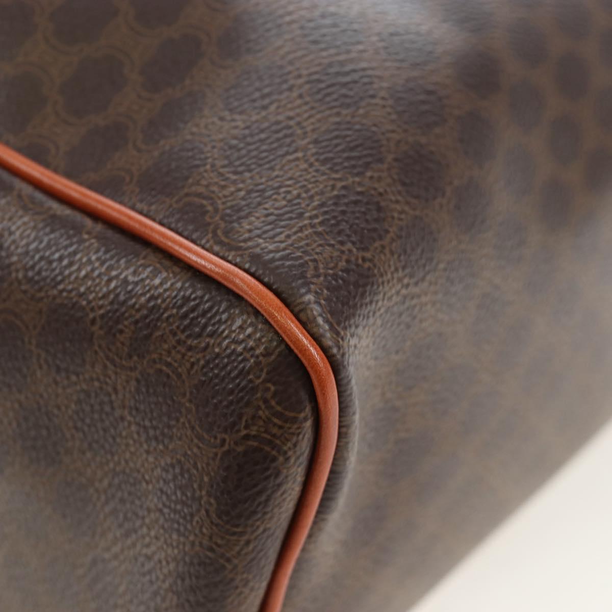 CELINE Macadam Canvas Hand Bag PVC Leather Brown Gold Auth 191820V