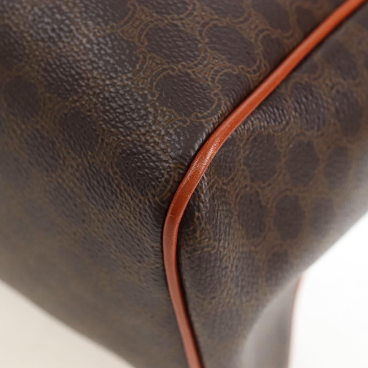 CELINE Macadam Canvas Hand Bag PVC Leather Brown Gold Auth 191820V