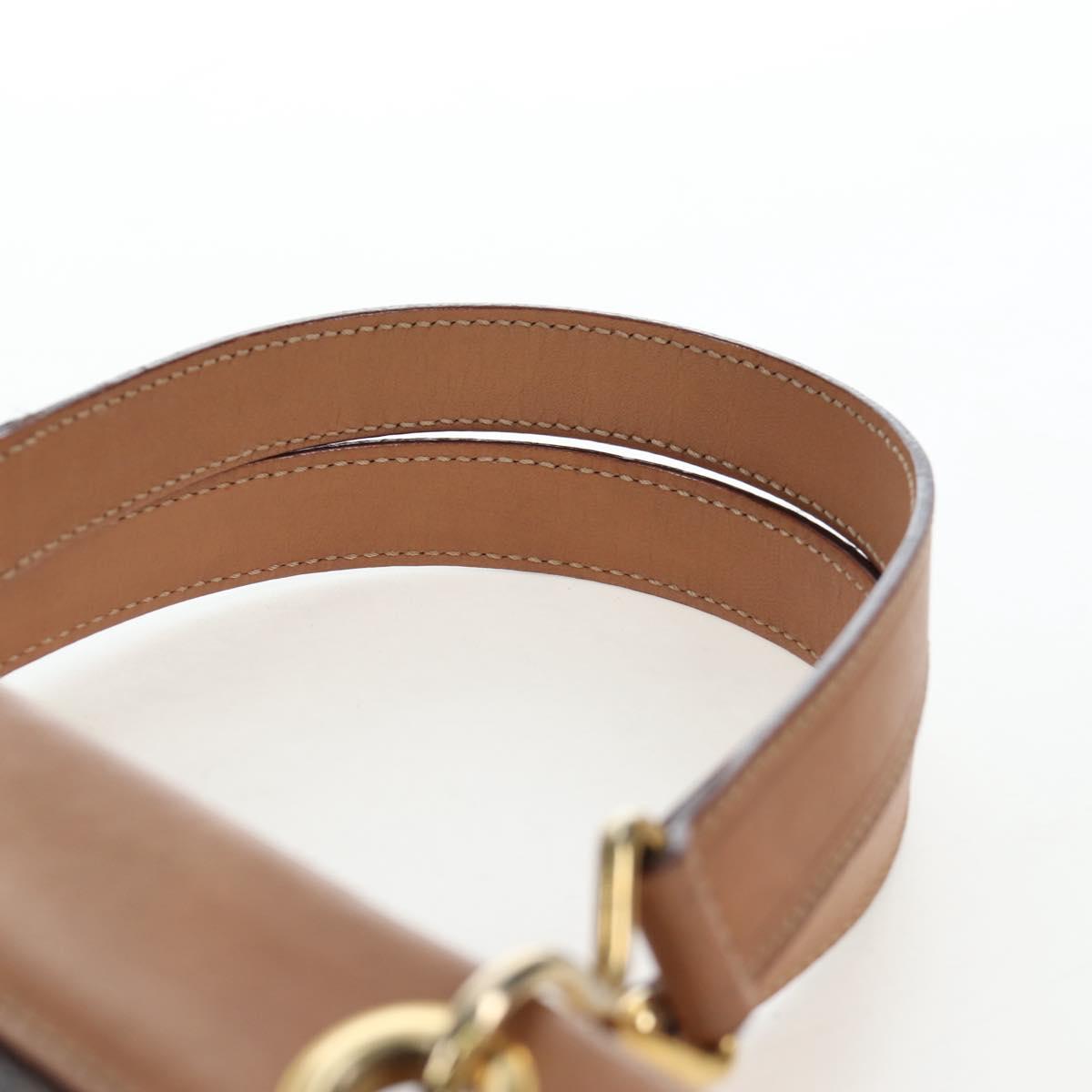 CELINE Macadam Canvas Hand Bag PVC Leather Brown Gold Auth 191821V