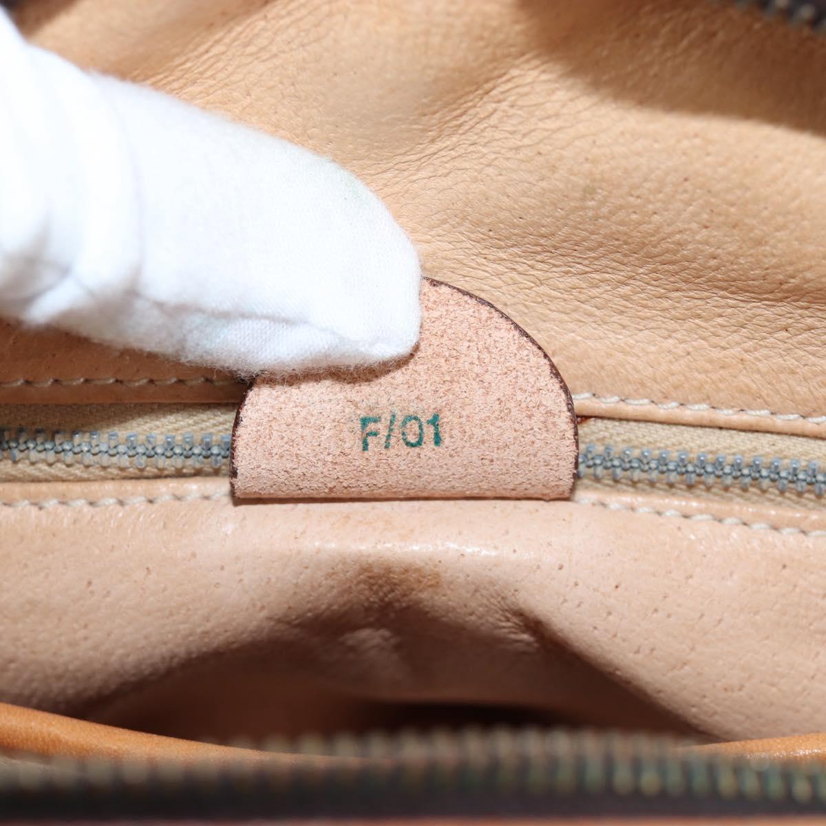 CELINE Macadam Canvas Shoulder Bag PVC Leather Brown Gold Auth 191822V