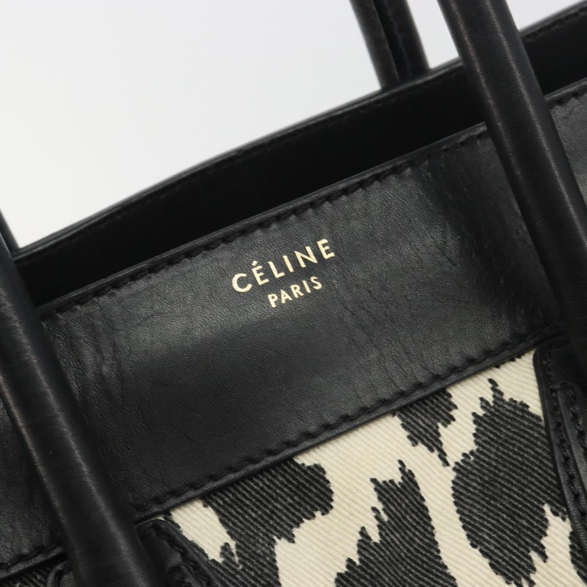 CELINE Luggage Hand Bag Canvas Black Gold Auth 191825V