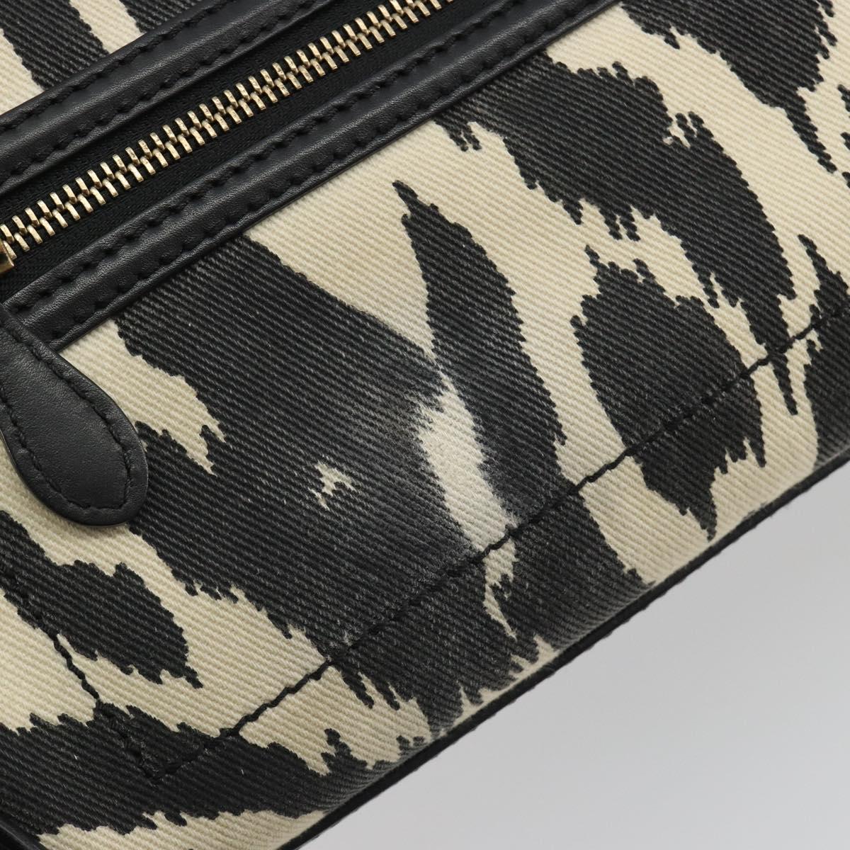CELINE Luggage Hand Bag Canvas Black Gold Auth 191825V
