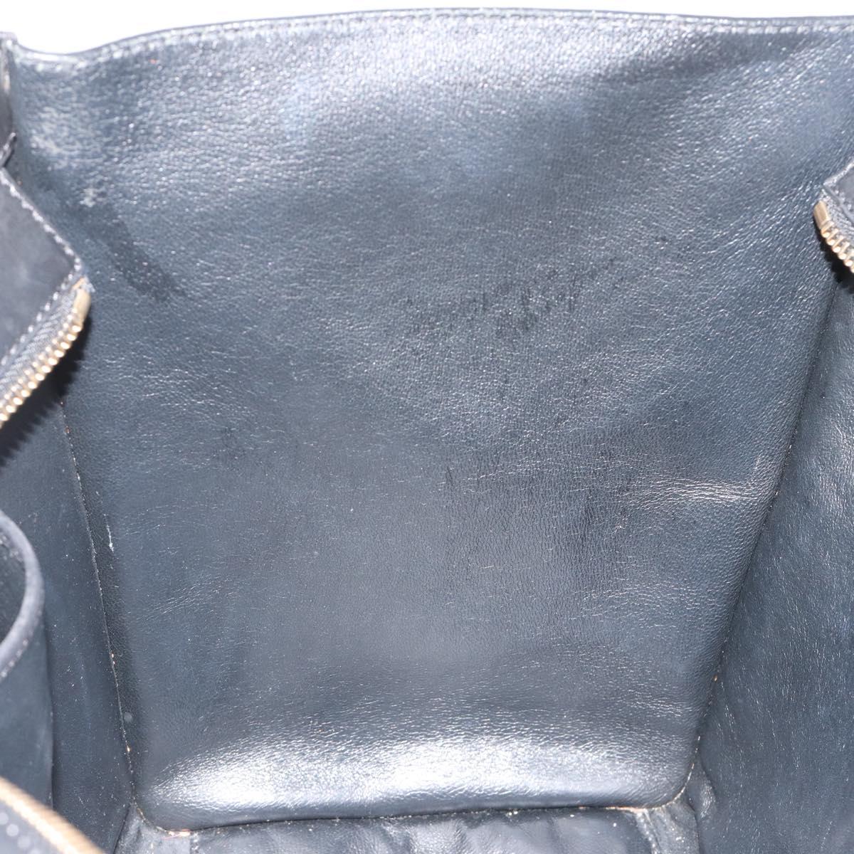 CELINE Luggage Hand Bag Canvas Black Gold Auth 191825V