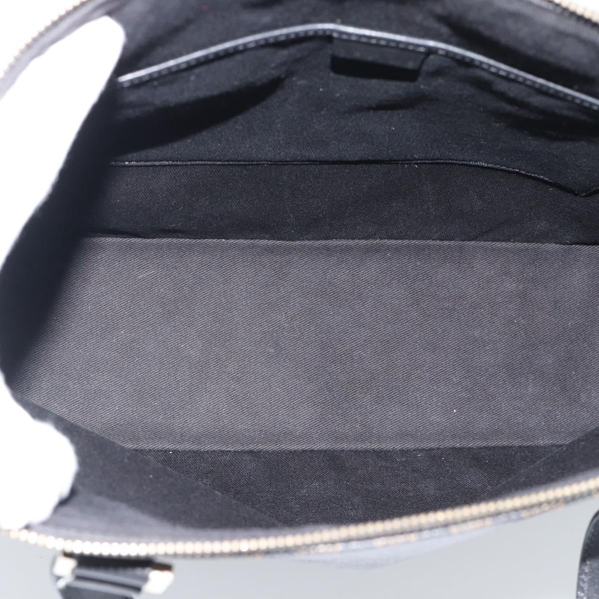 CELINE Macadam Canvas Tote Bag PVC Leather Black Gold Auth 191826V