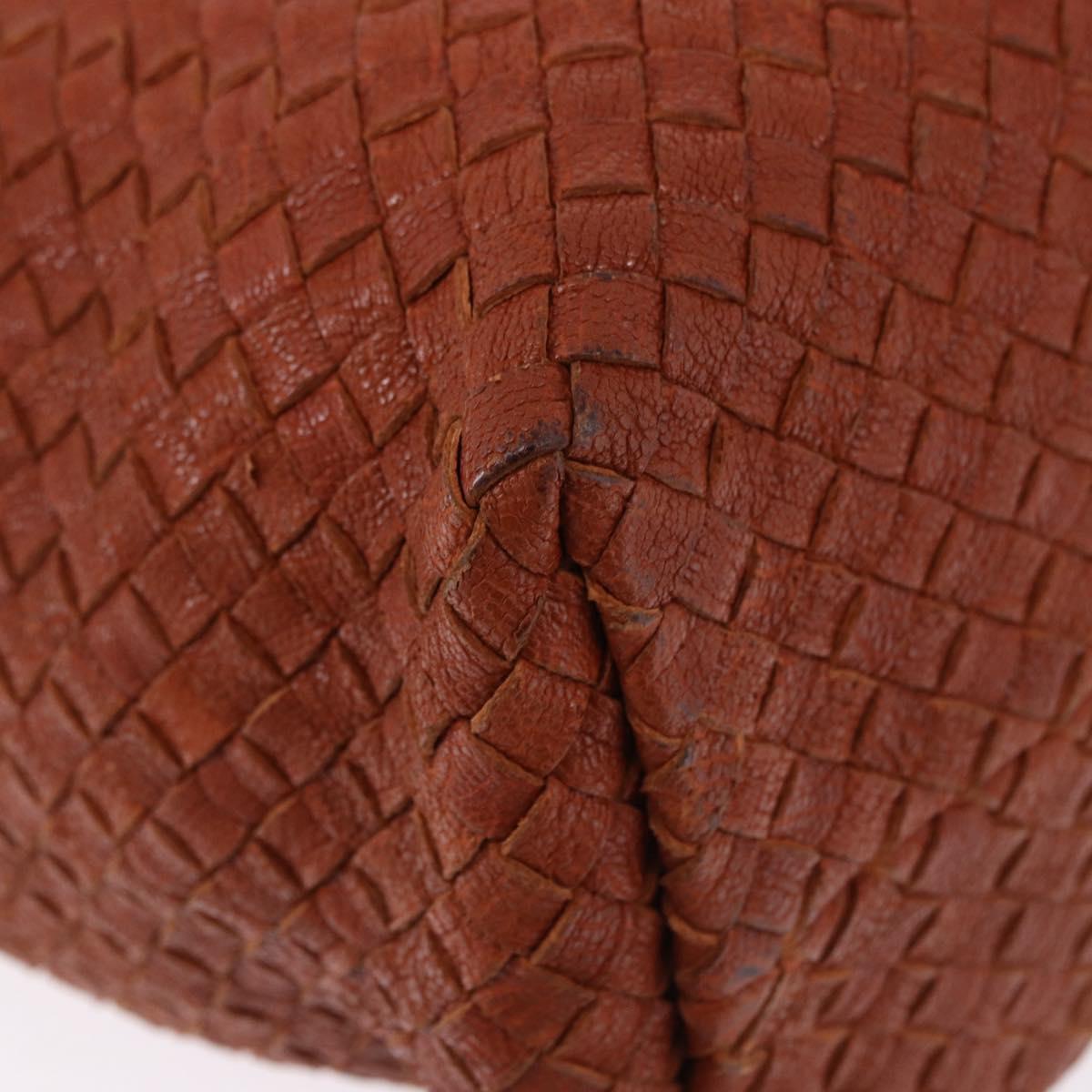 BOTTEGA VENETA INTRECCIATO Cabas PM Hand Bag Leather Brown 141498 Auth 191828V
