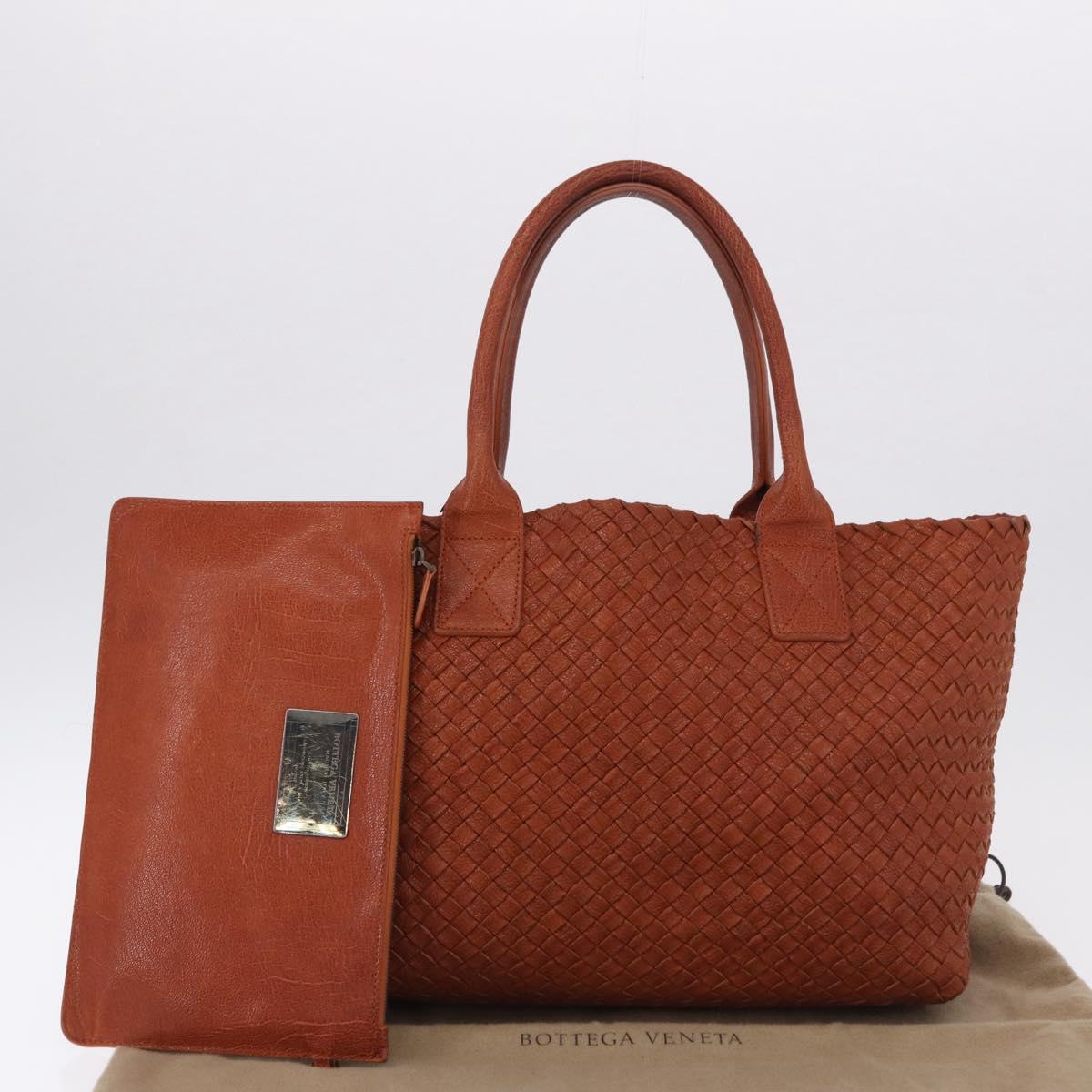BOTTEGA VENETA INTRECCIATO Cabas PM Hand Bag Leather Brown 141498 Auth 191828V