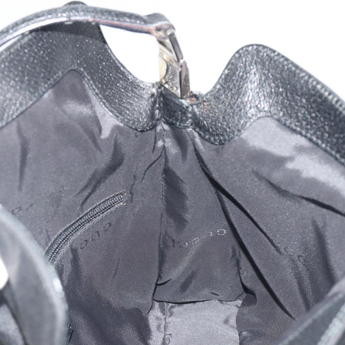 GUCCI Hand Bag Canvas Black Silver 001 3734 Auth 191829A
