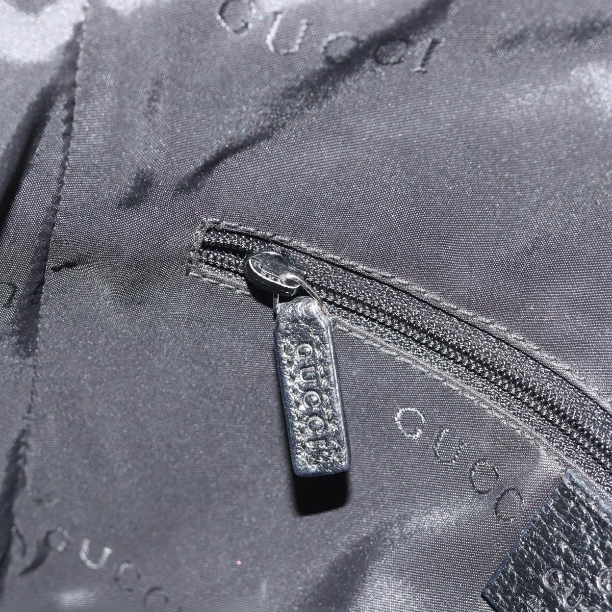 GUCCI Hand Bag Canvas Black Silver 001 3734 Auth 191829A