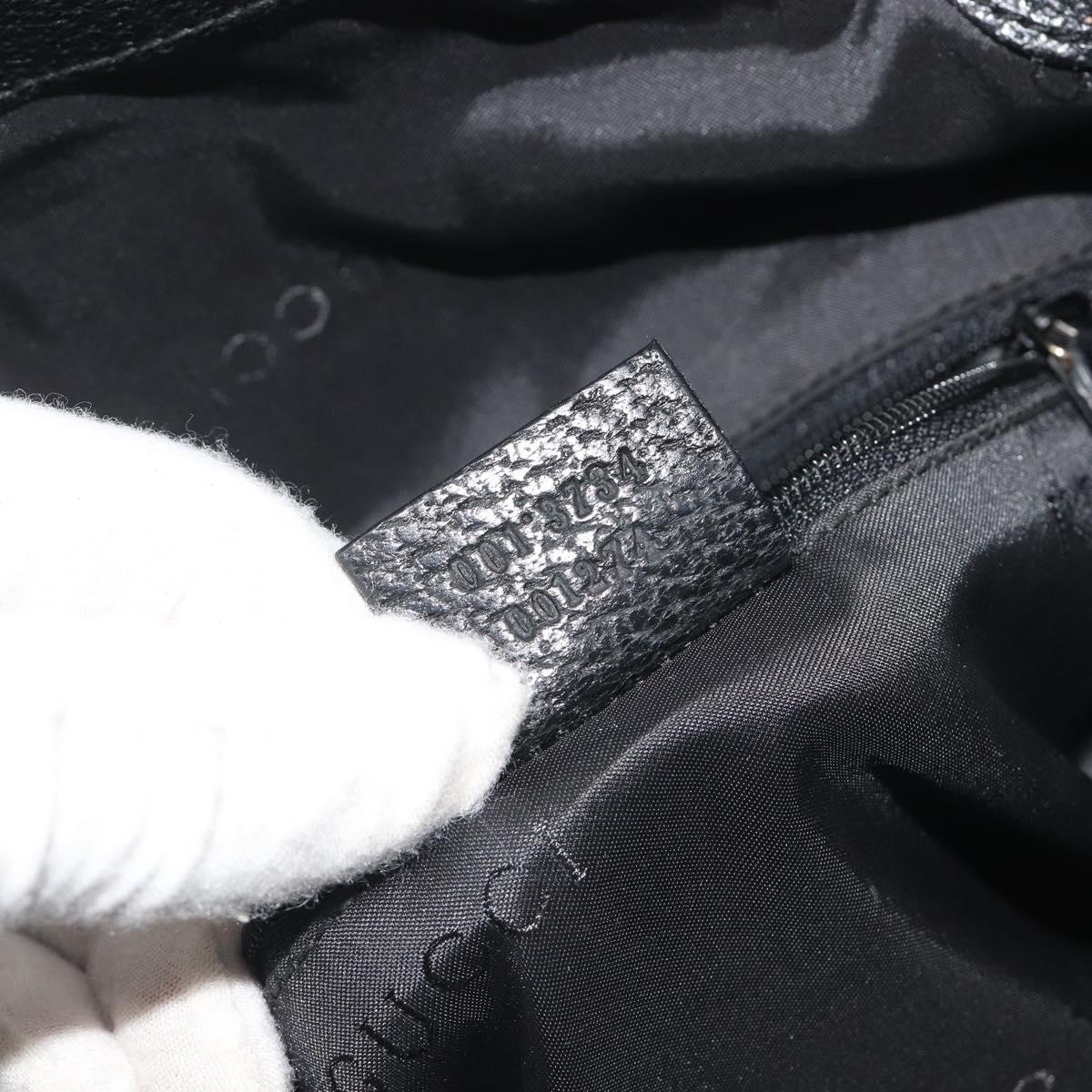 GUCCI Hand Bag Canvas Black Silver 001 3734 Auth 191829A