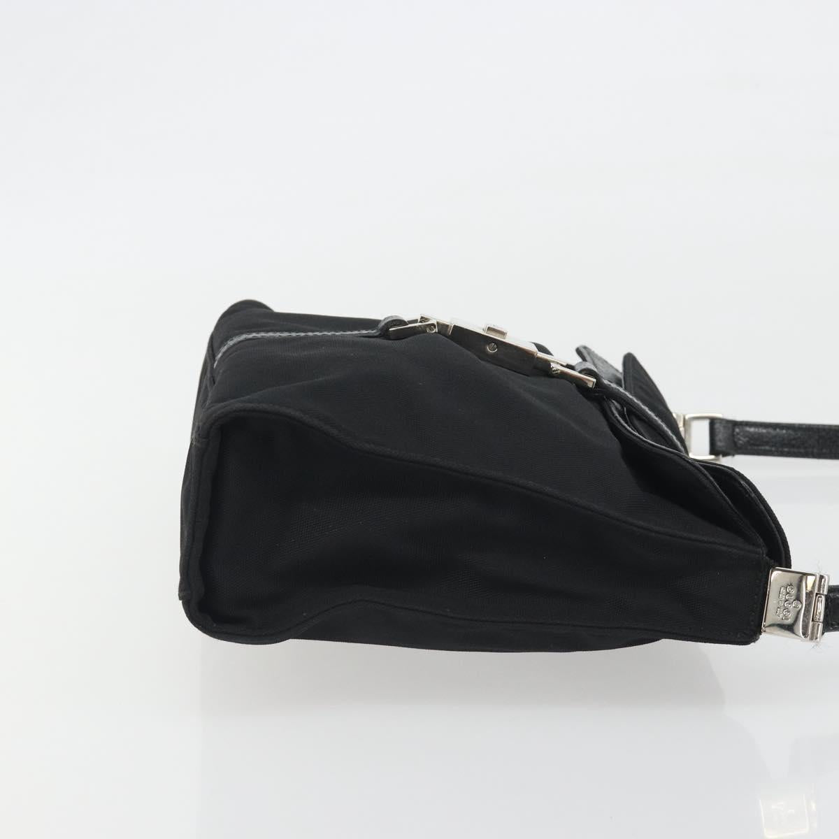 GUCCI Hand Bag Canvas Black Silver 001 3734 Auth 191829A