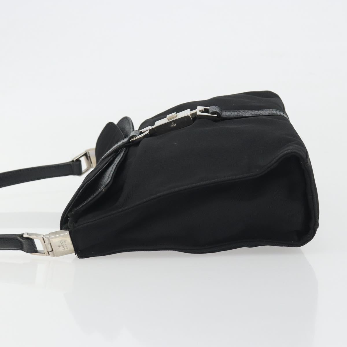 GUCCI Hand Bag Canvas Black Silver 001 3734 Auth 191829A