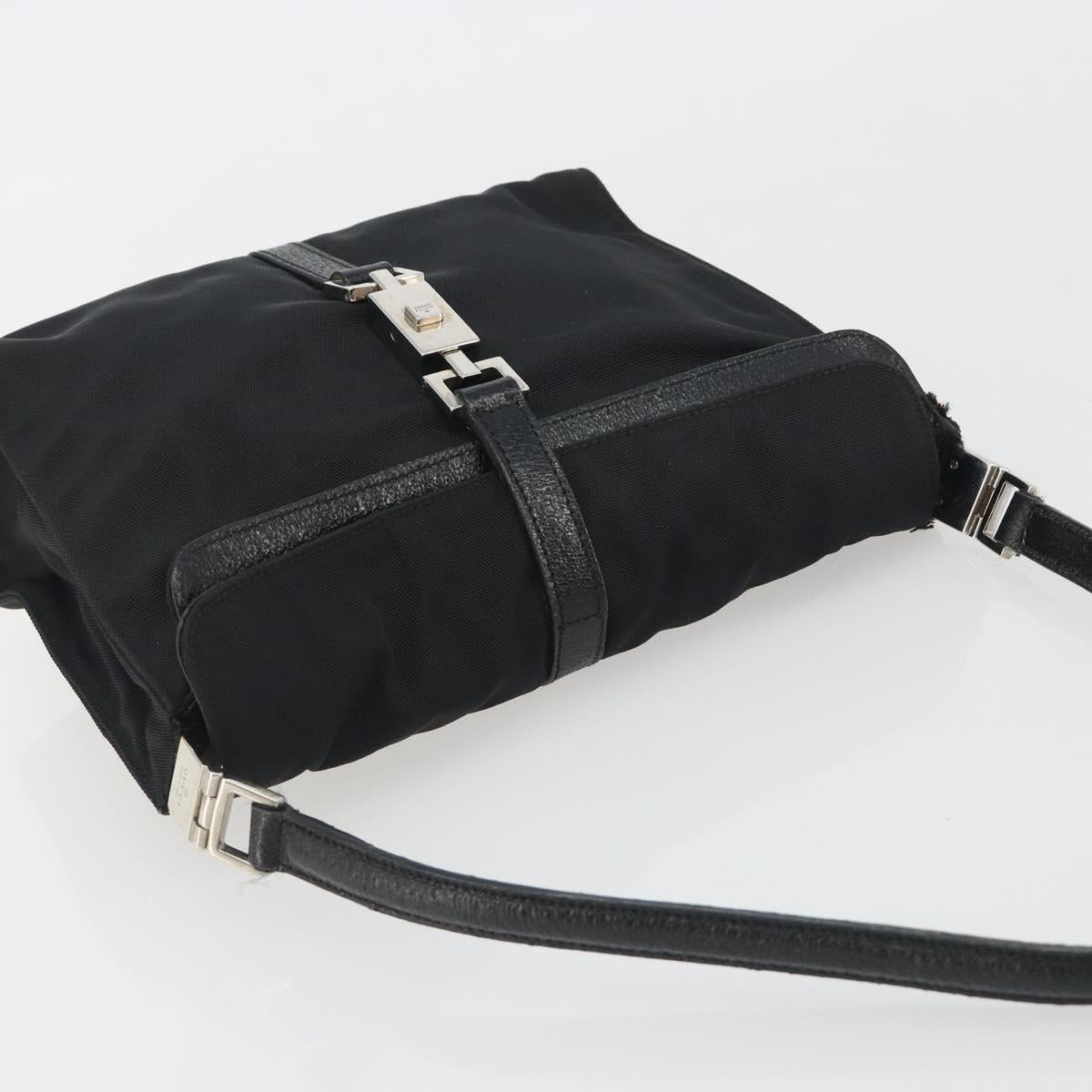 GUCCI Hand Bag Canvas Black Silver 001 3734 Auth 191829A