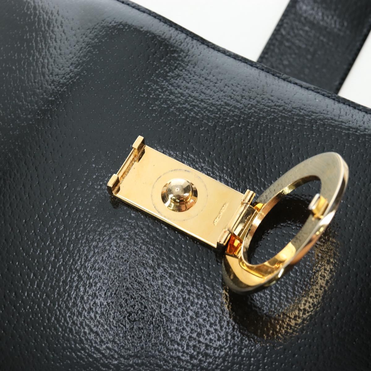 CELINE Shoulder Bag Patent leather Green Gold Auth 191839V