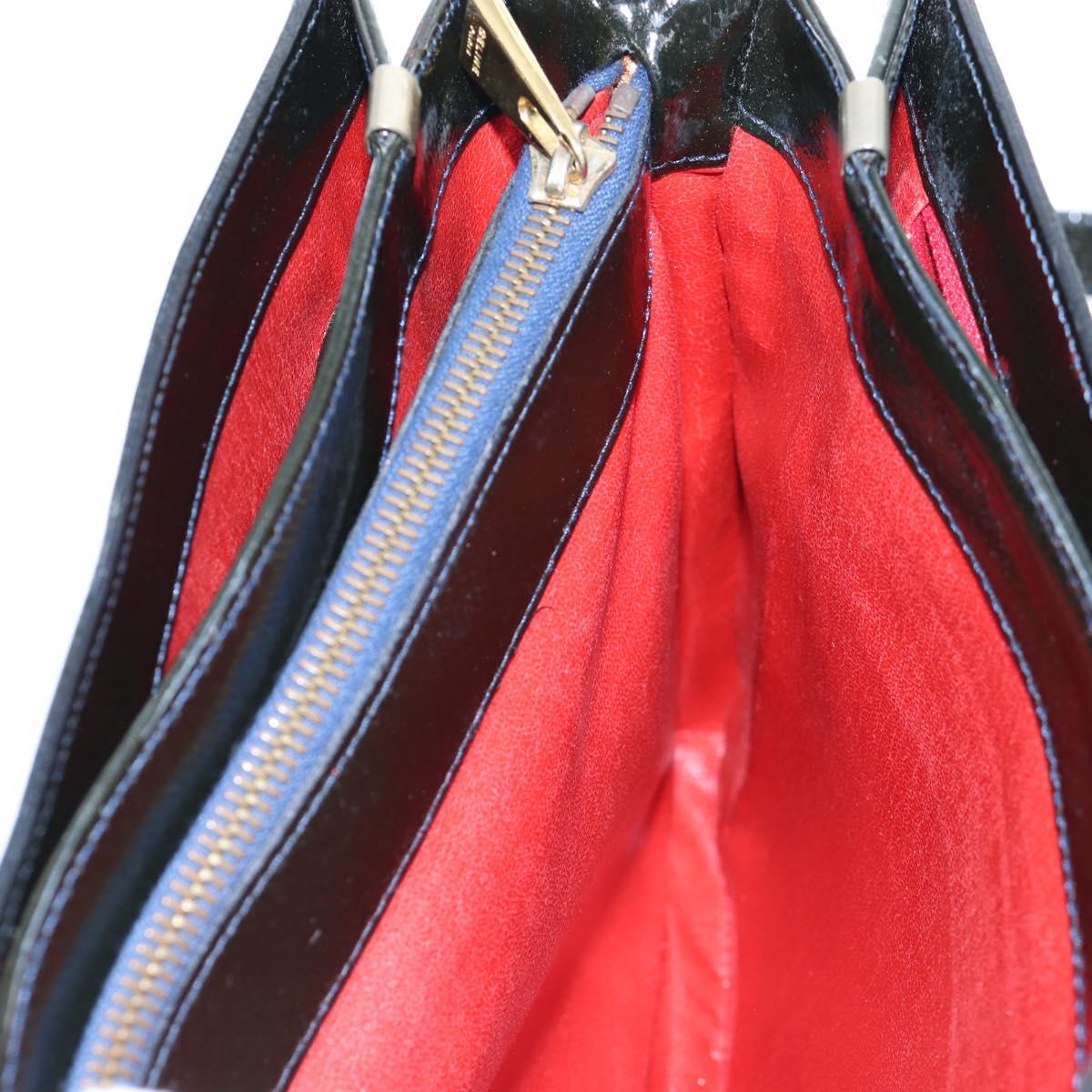 CELINE Shoulder Bag Patent leather Green Gold Auth 191839V