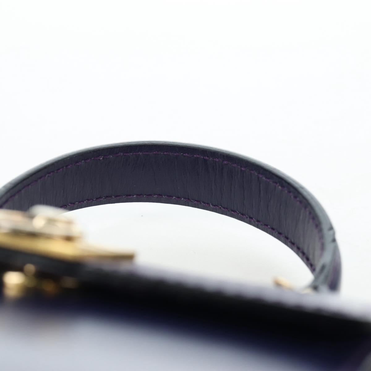 CELINE Hand Bag Leather 2way Purple Gold Auth 191842V