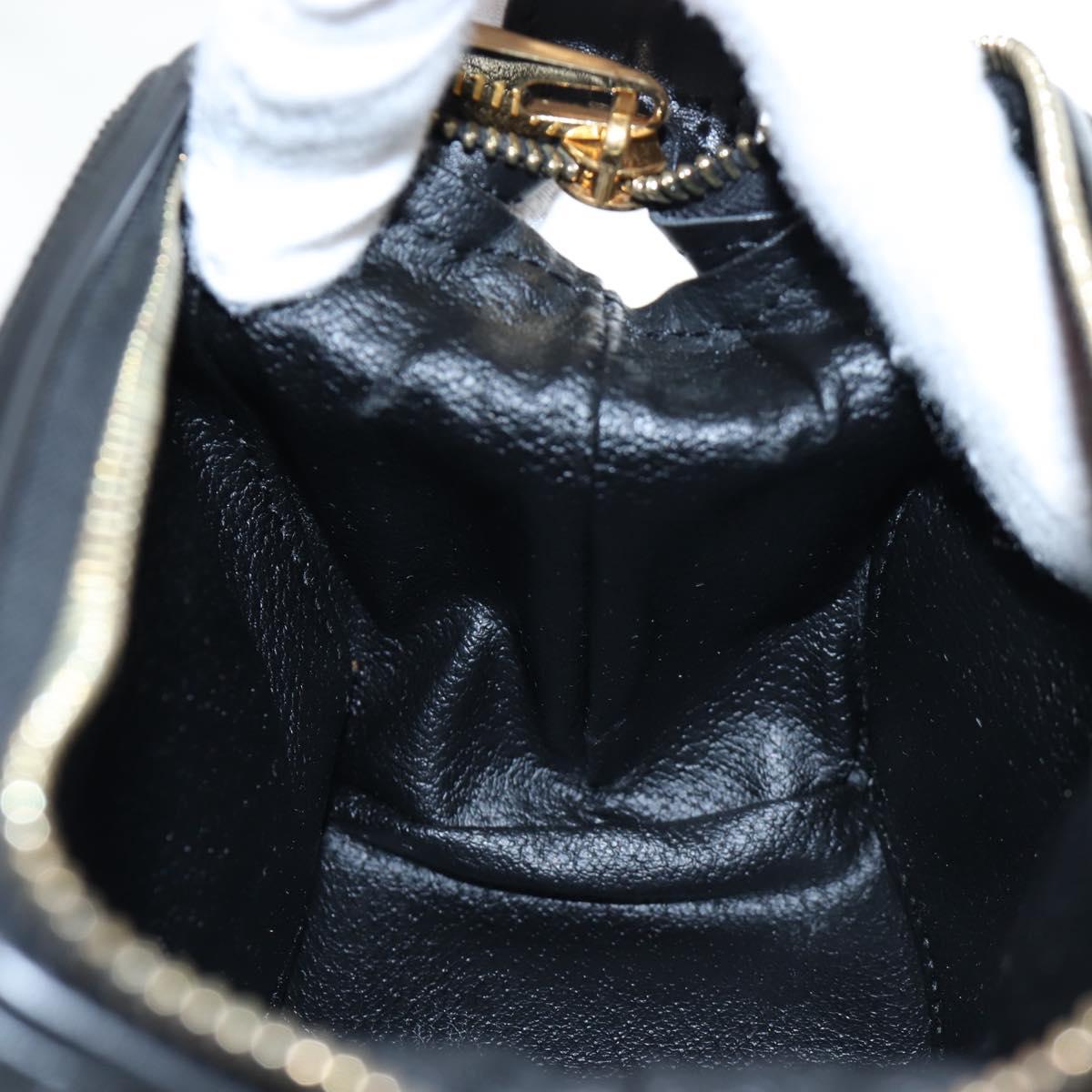 CELINE Macadam Canvas Pouch PVC Leather Black Gold Auth 191852V