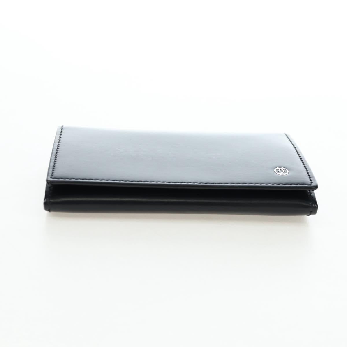 CARTIER Card Case Leather Black Auth 191854V