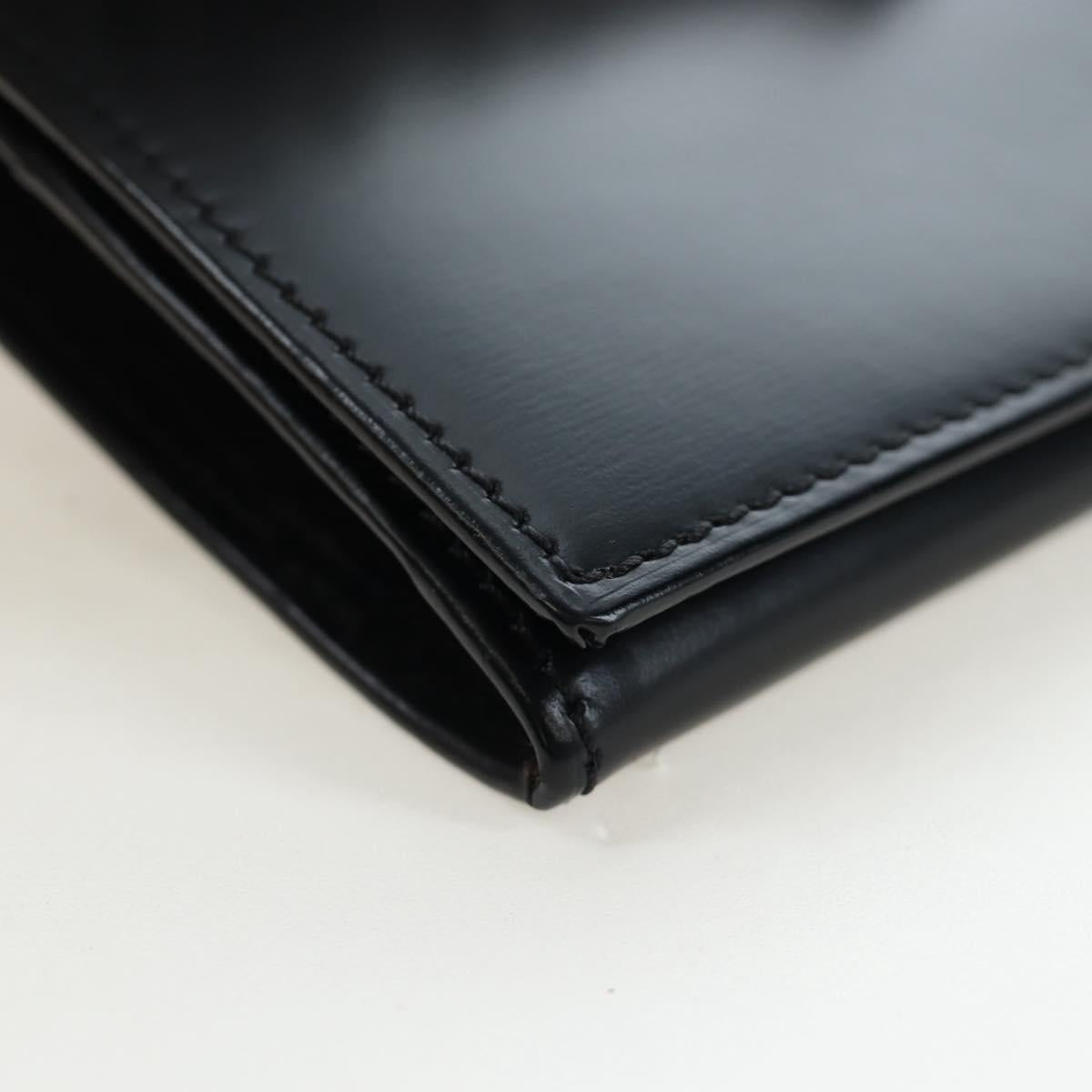 CARTIER Card Case Leather Black Auth 191854V