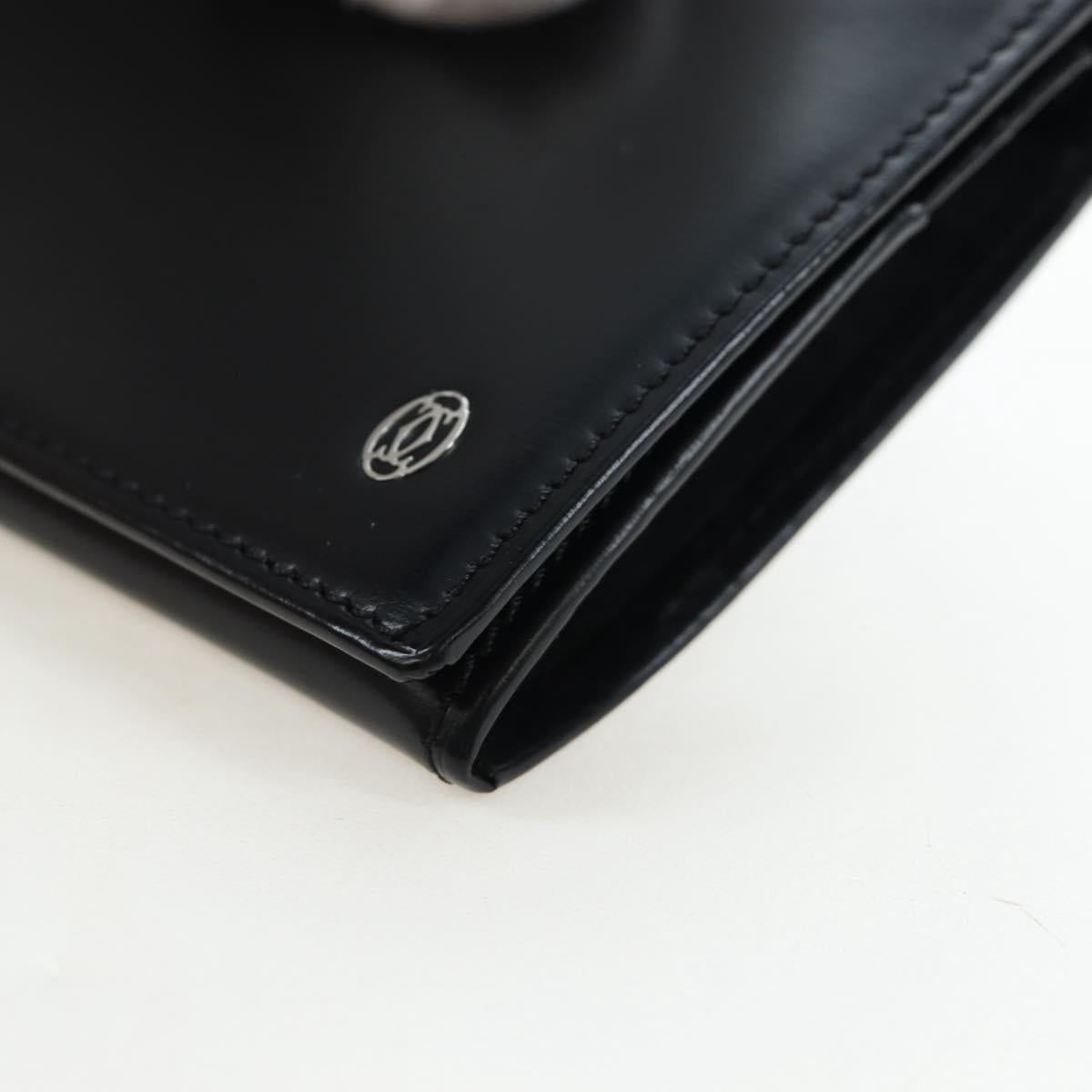 CARTIER Card Case Leather Black Auth 191854V