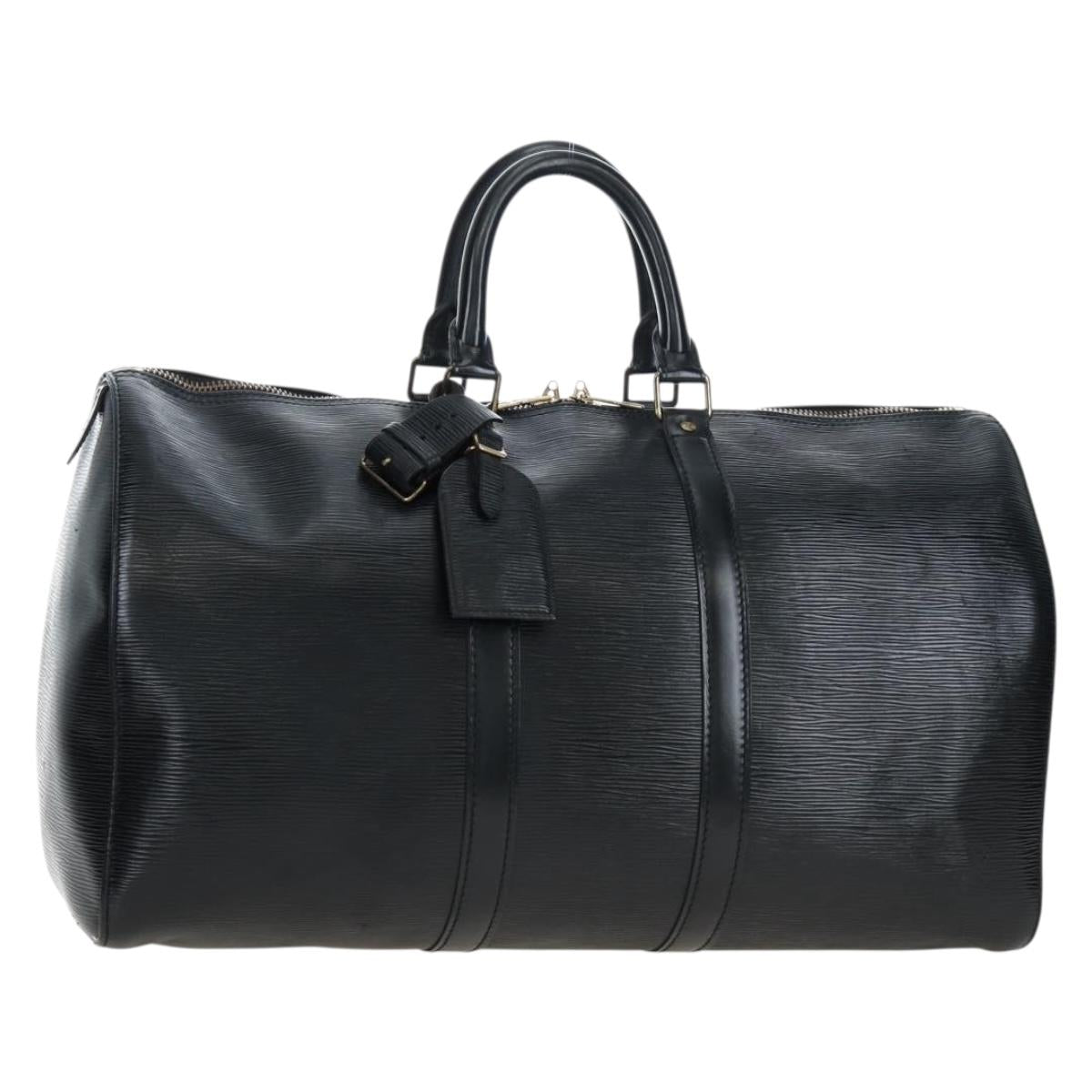 LOUIS VUITTON Epi Keepall 45 Boston Bag Black M42972 LV Auth 191863V