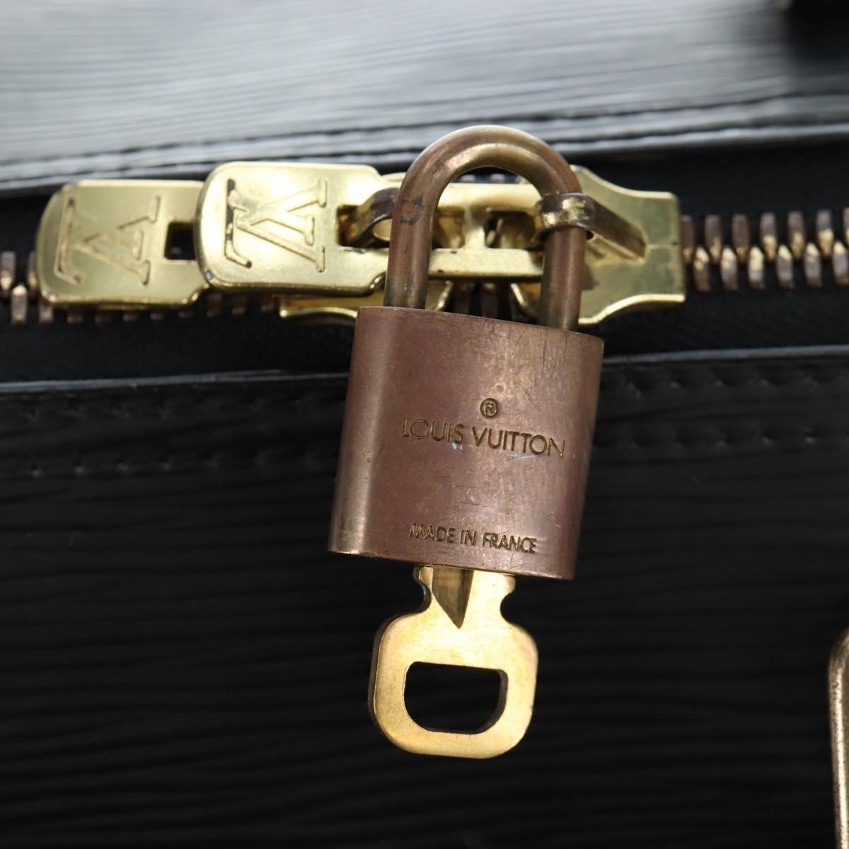 LOUIS VUITTON Epi Keepall 45 Boston Bag Black M42972 LV Auth 191864V