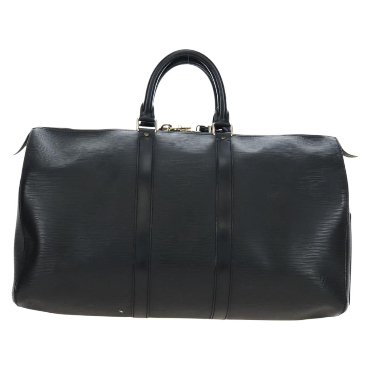 LOUIS VUITTON Epi Keepall 45 Boston Bag Black M42972 LV Auth 191864V
