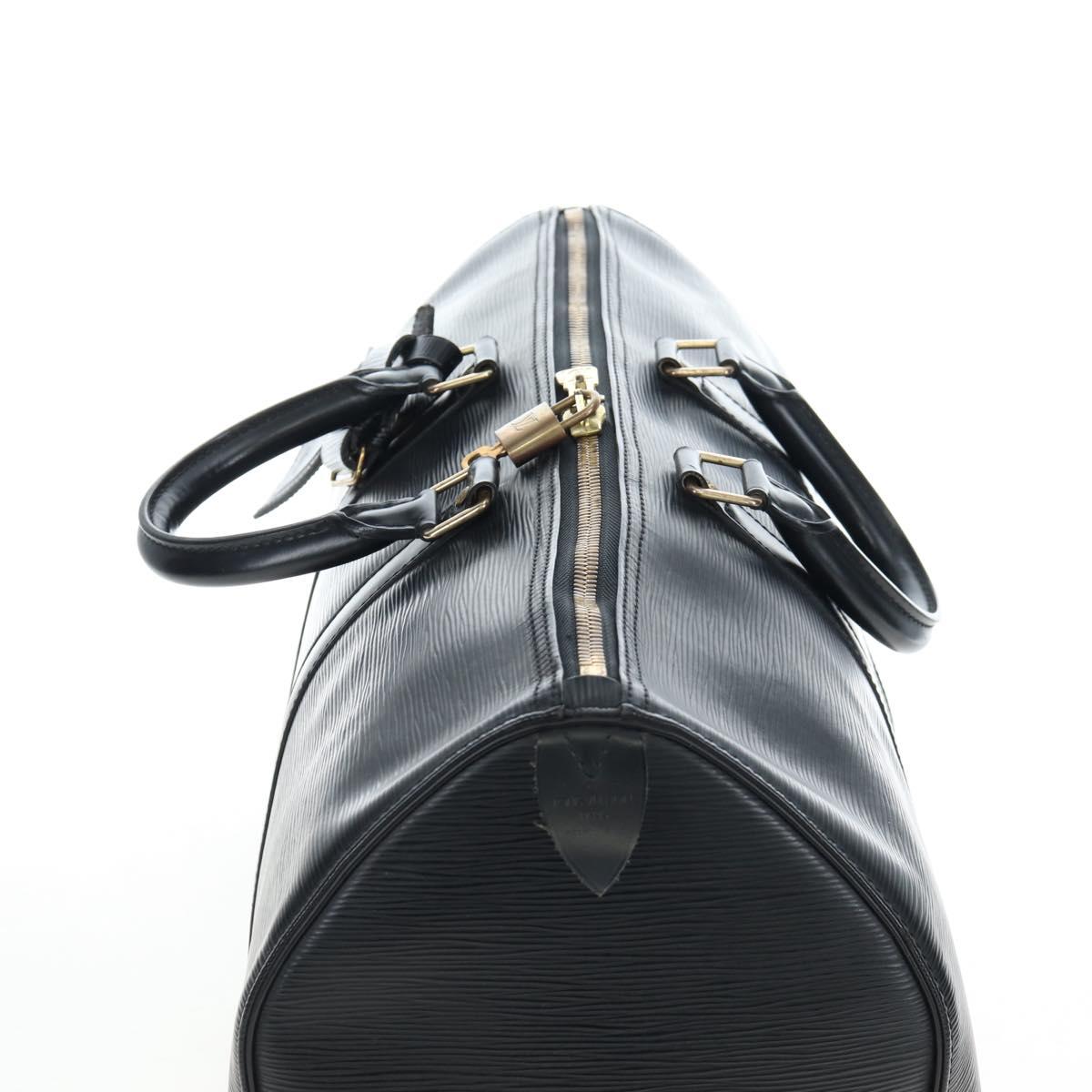 LOUIS VUITTON Epi Keepall 45 Boston Bag Black M42972 LV Auth 191864V