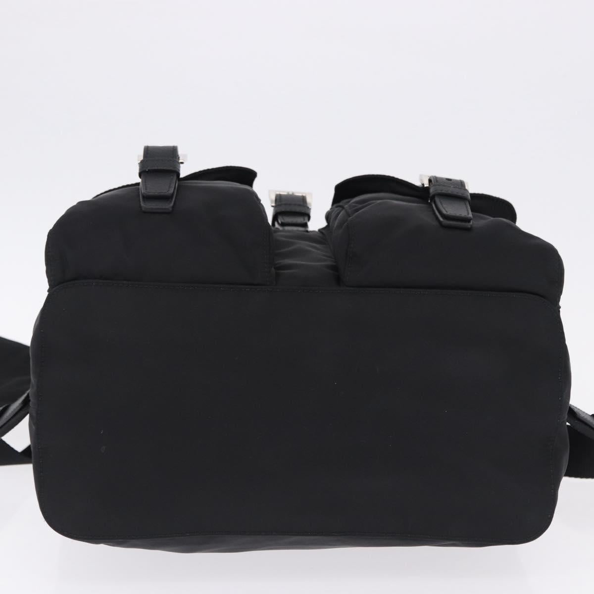 PRADA Backpack Nylon Black Silver Auth 191867M