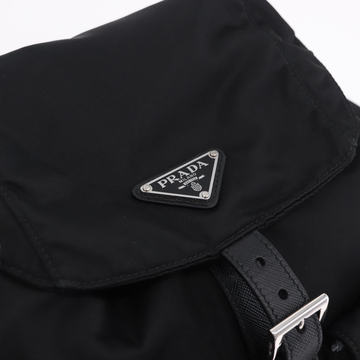 PRADA Backpack Nylon Black Silver Auth 191867M