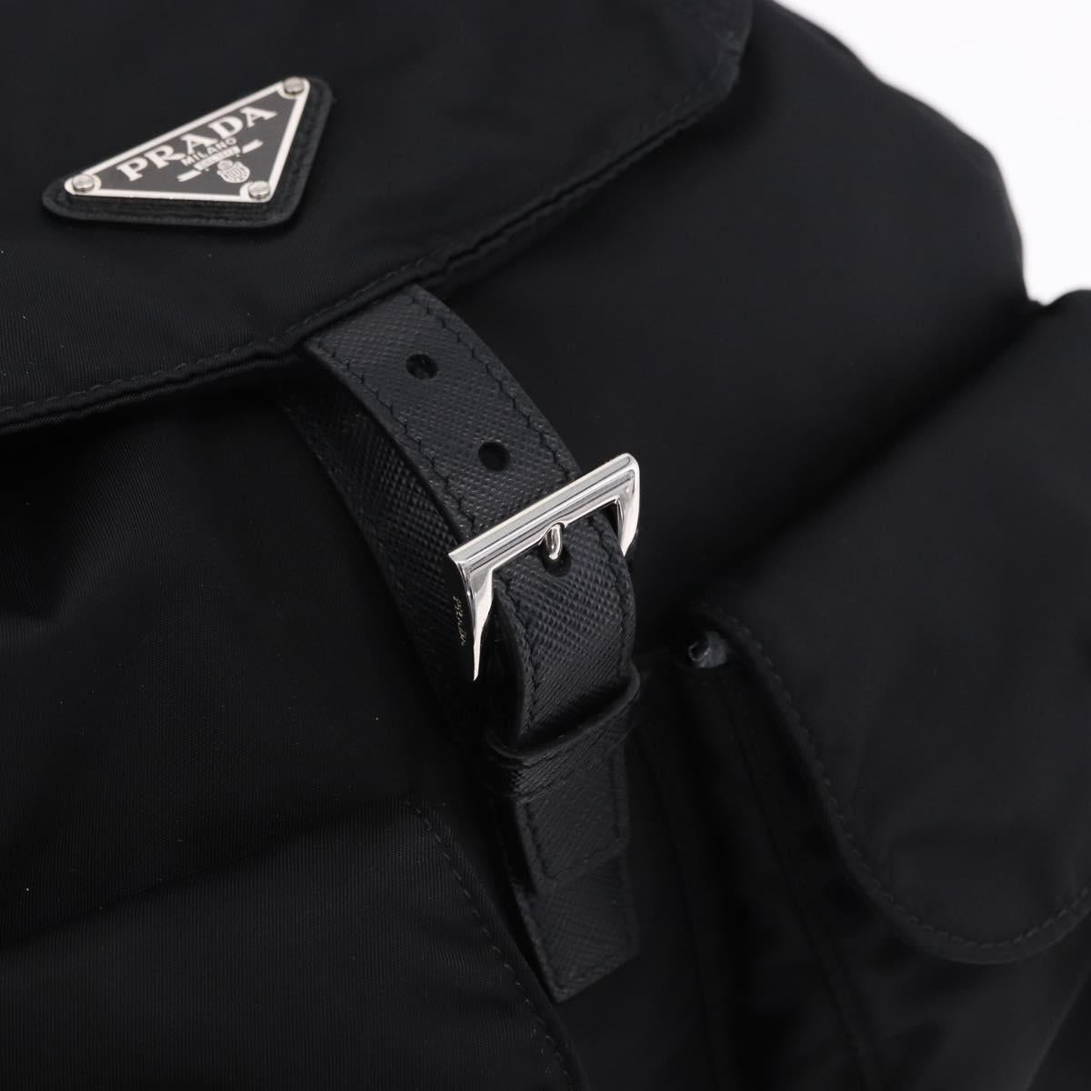 PRADA Backpack Nylon Black Silver Auth 191867M