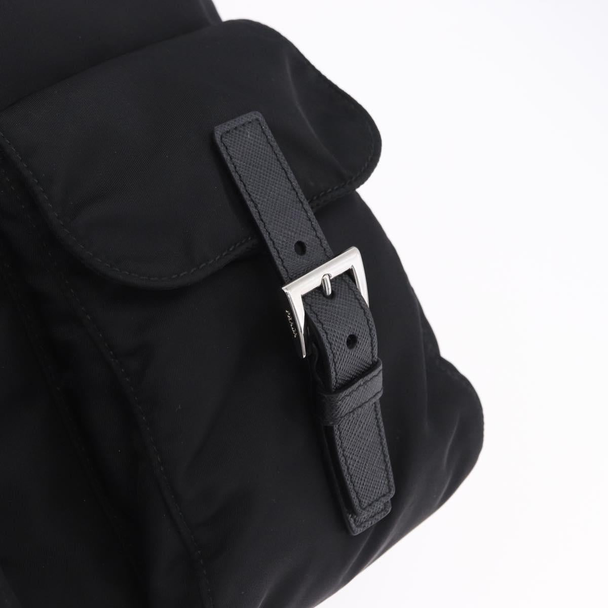 PRADA Backpack Nylon Black Silver Auth 191867M