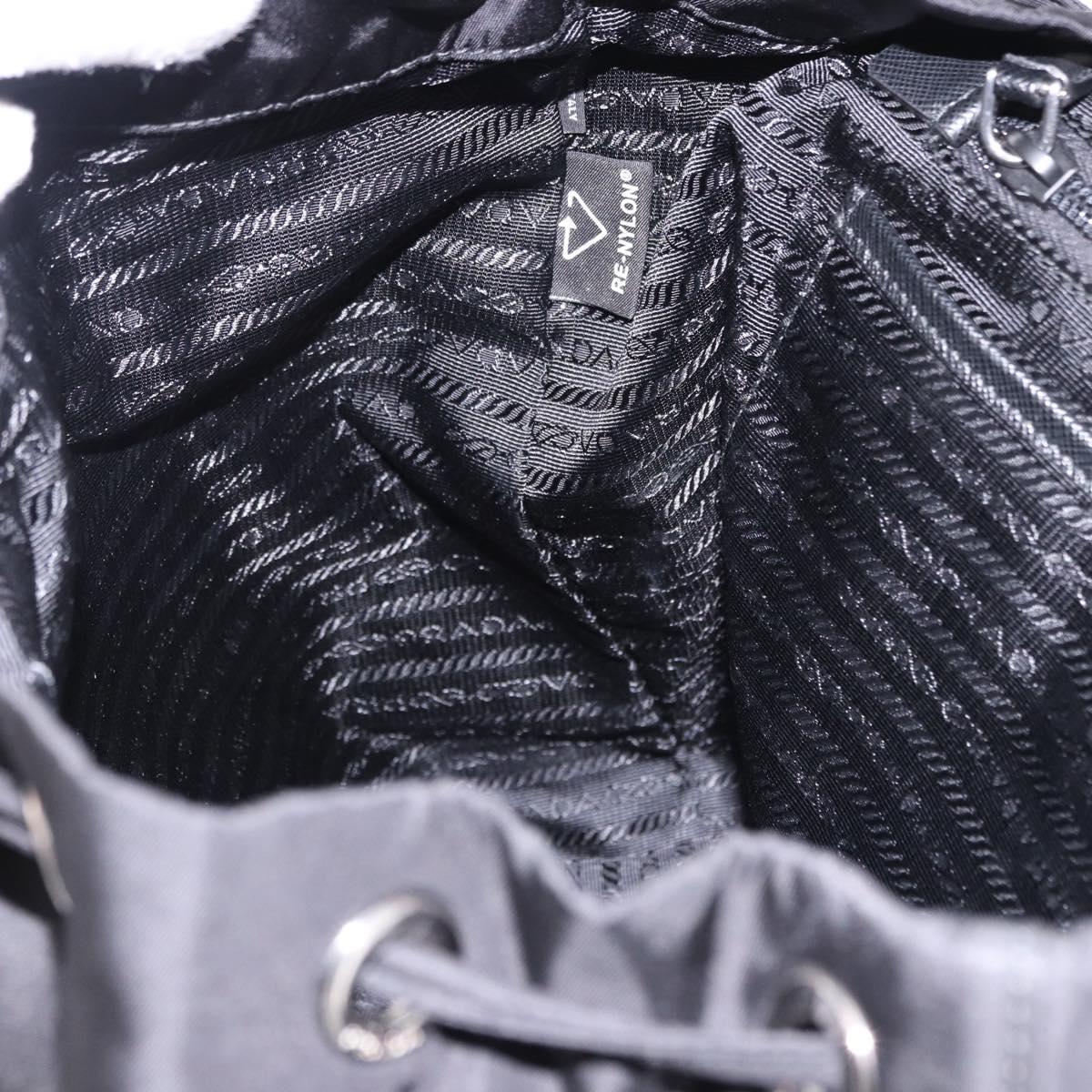 PRADA Backpack Nylon Black Silver Auth 191867M