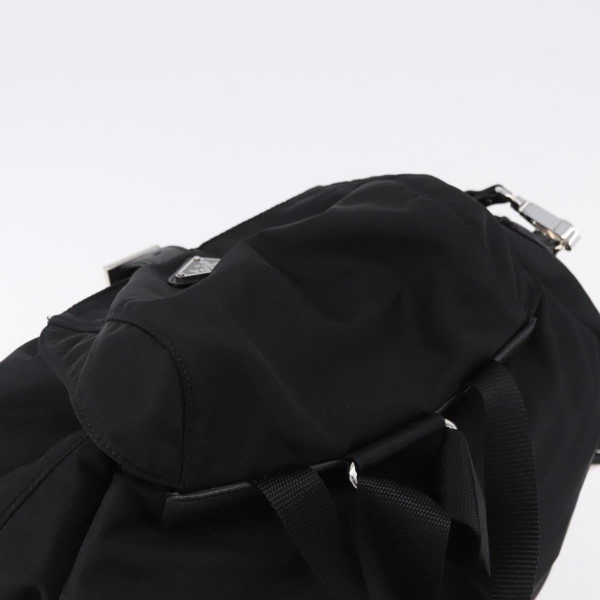 PRADA Backpack Nylon Black Silver Auth 191867M
