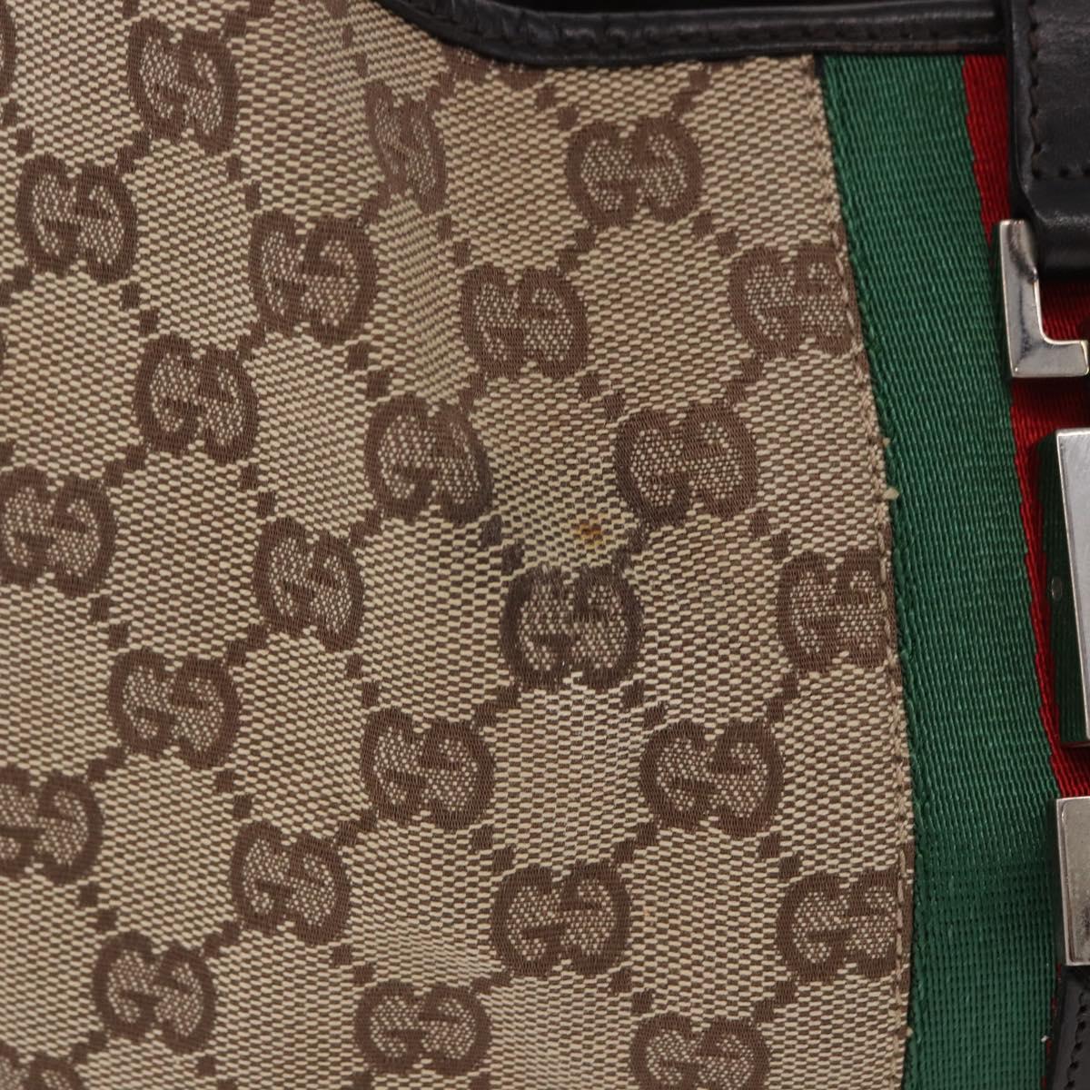 GUCCI GG Canvas Jackie Web Sherry Line Bag Beige 001 3306 3444 Auth 191885V