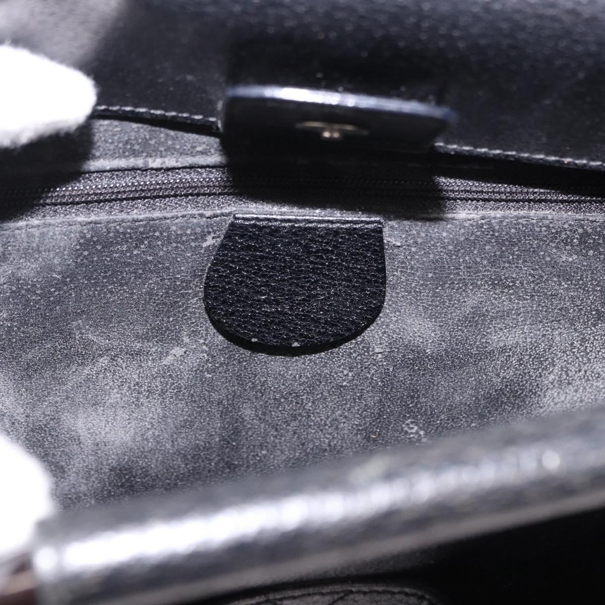 GUCCI Hand Bag Leather Black Silver 002 1118 0462 Auth 191886