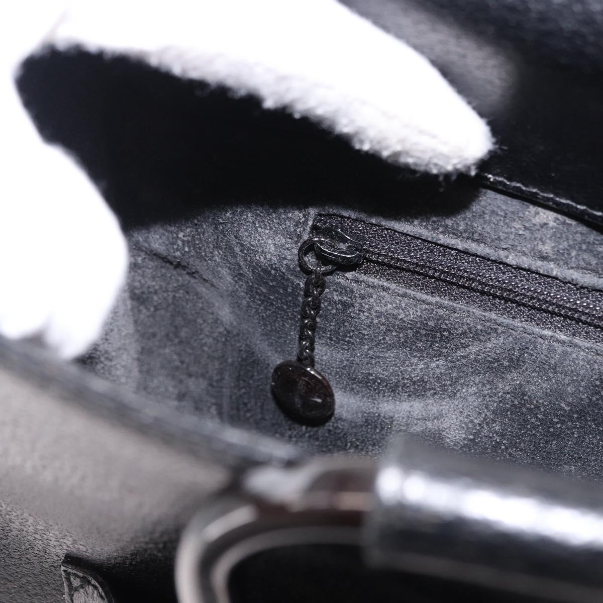 GUCCI Hand Bag Leather Black Silver 002 1118 0462 Auth 191886