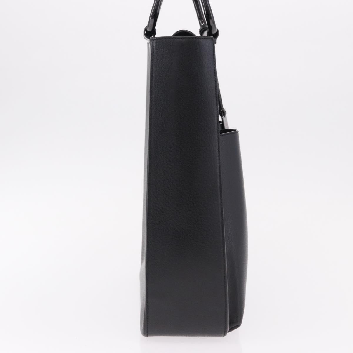 GUCCI Hand Bag Leather Black Silver 002 1118 0462 Auth 191886