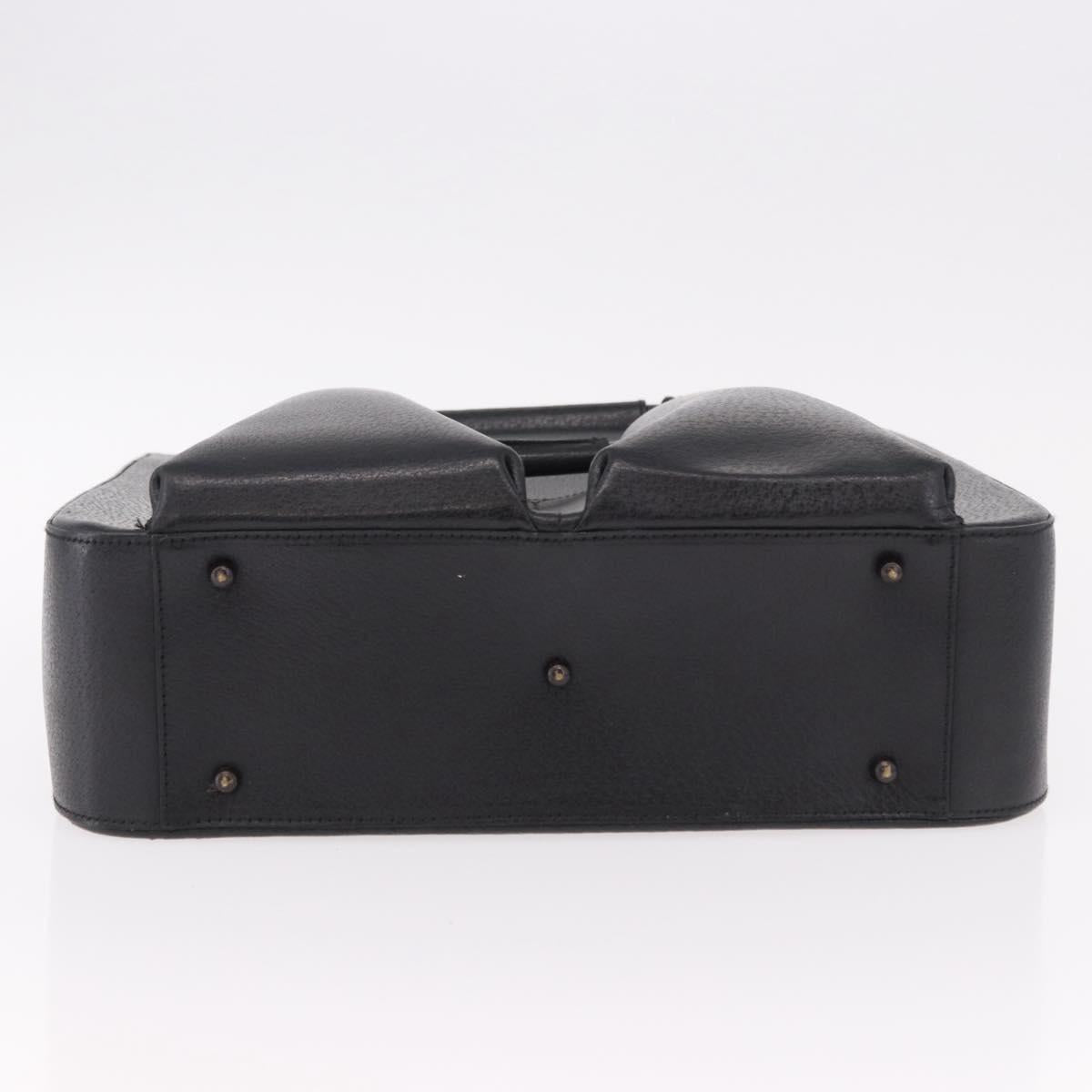 GUCCI Hand Bag Leather Black Silver 002 1118 0462 Auth 191886