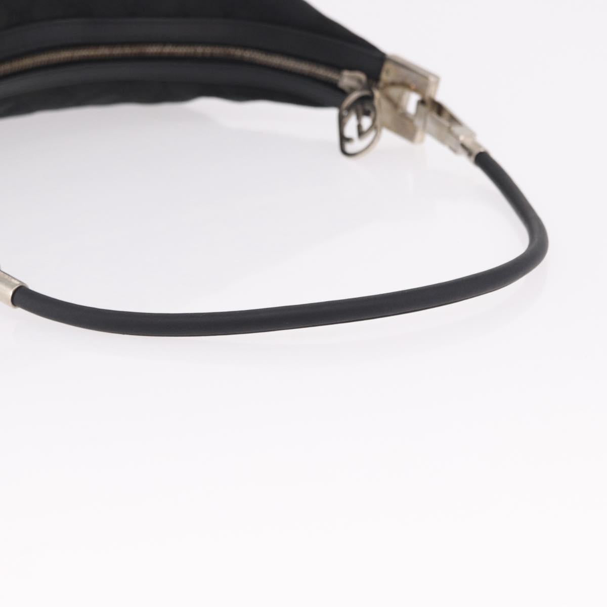 GUCCI GG Canvas Shoulder Bag Black Silver 001 3814 Auth 191887