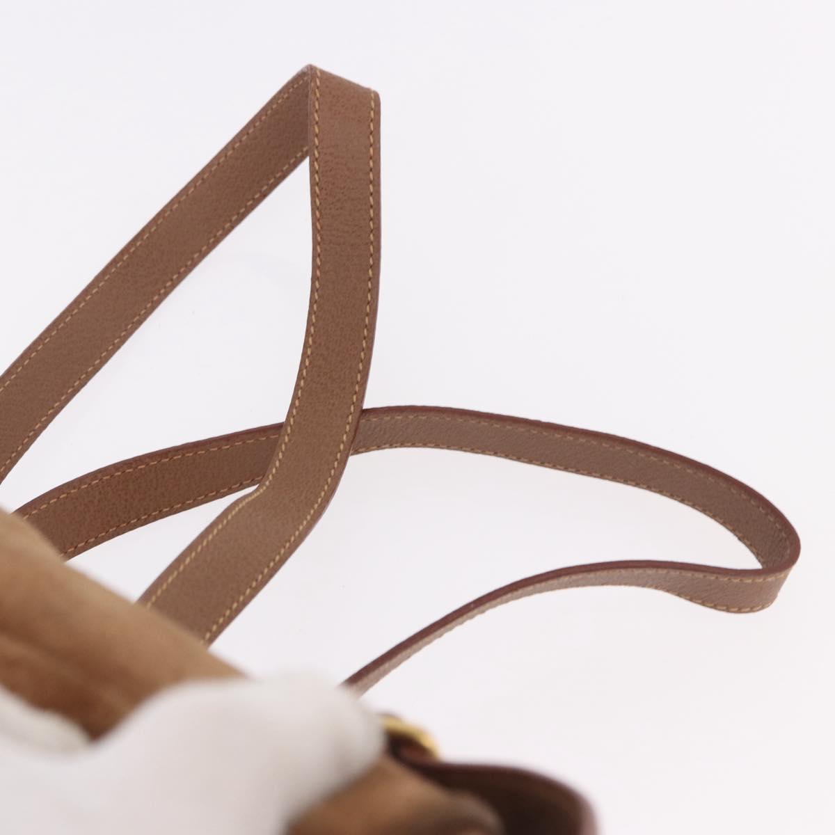 GUCCI Bamboo Backpack Suede Brown Gold 003 1705 0030 Auth 191888