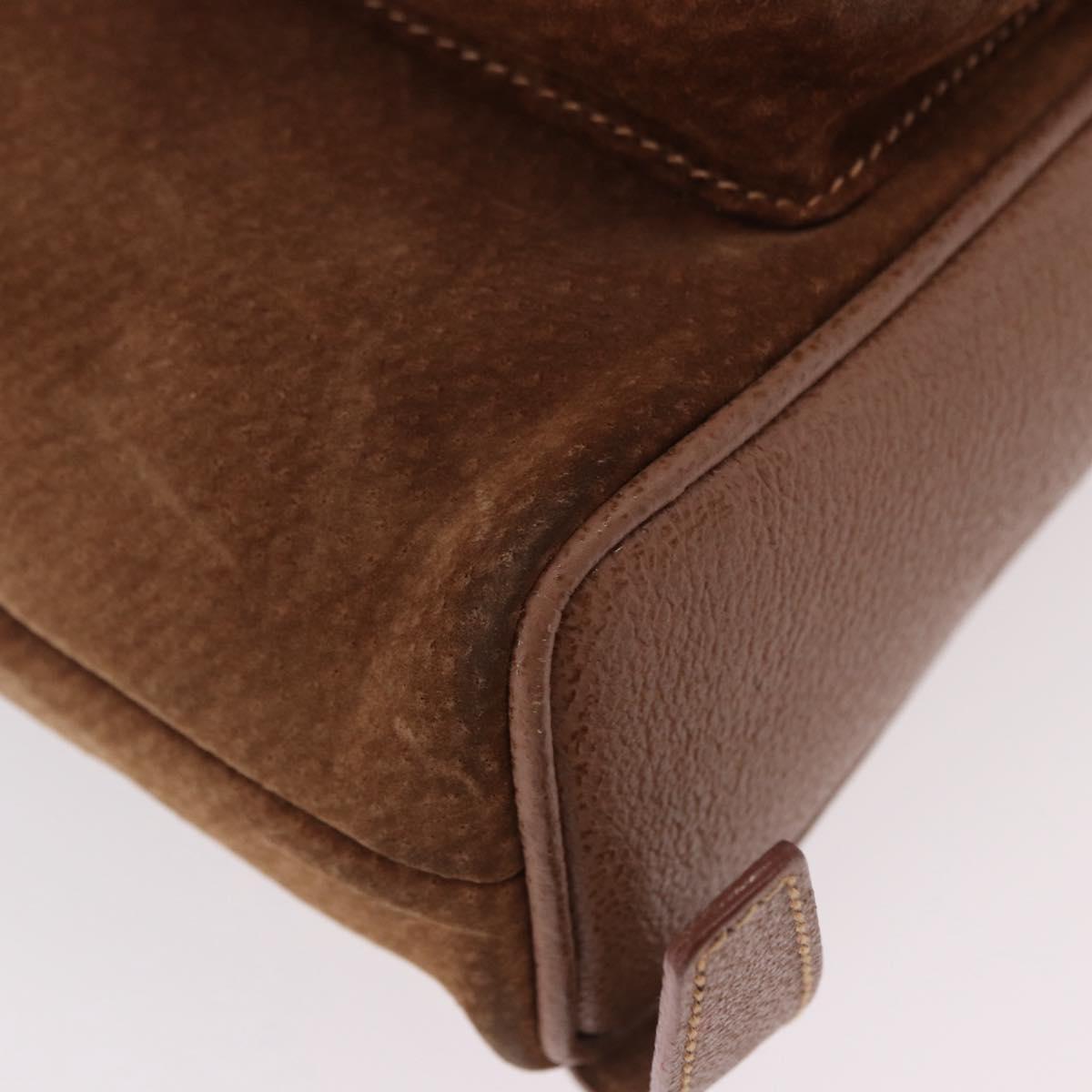 GUCCI Bamboo Backpack Suede Brown Gold 003 1705 0030 Auth 191888