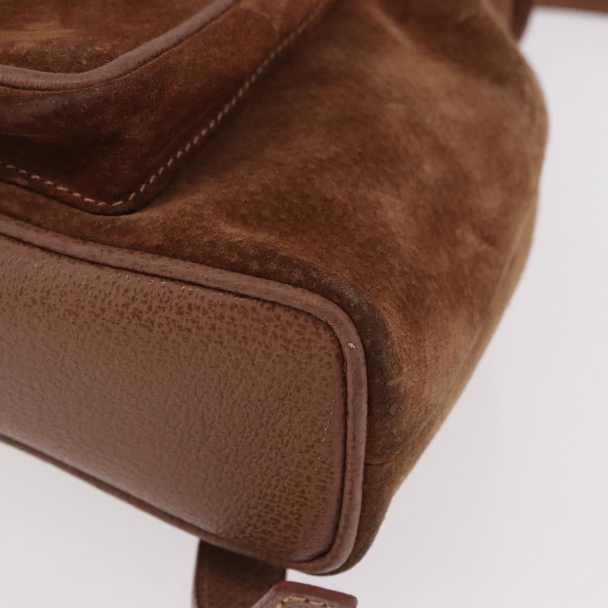 GUCCI Bamboo Backpack Suede Brown Gold 003 1705 0030 Auth 191888
